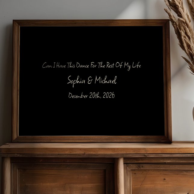 Poster Minimal Anniversary Gift Custom Wedding Name Print (Criador carregado)