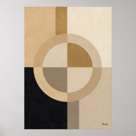 Poster Minimal Art Deco Geometric Circle – Luxury Neutral