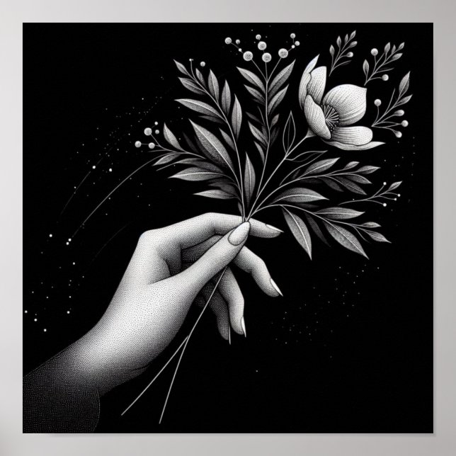 Poster Minimal Botanical Stem with Feminine Touch (Frente)