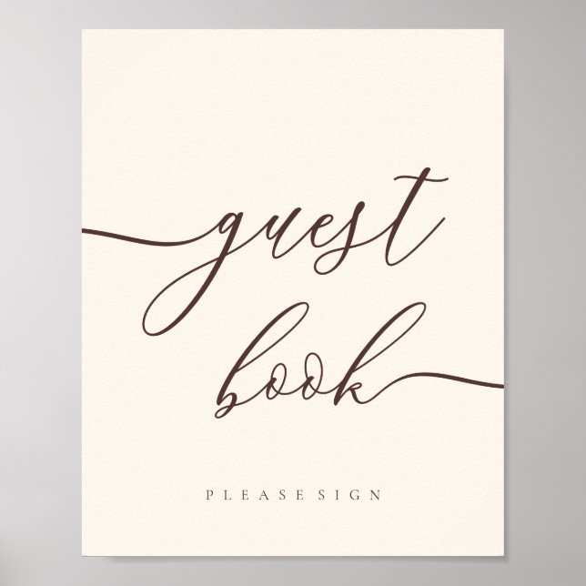 Poster Minimal Chocolate Brown Celebration Guest (Frente)