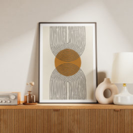 Poster Minimal contemporary art with arch and circle