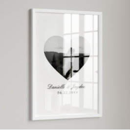 Poster Minimal Custom Heart Photo Couples