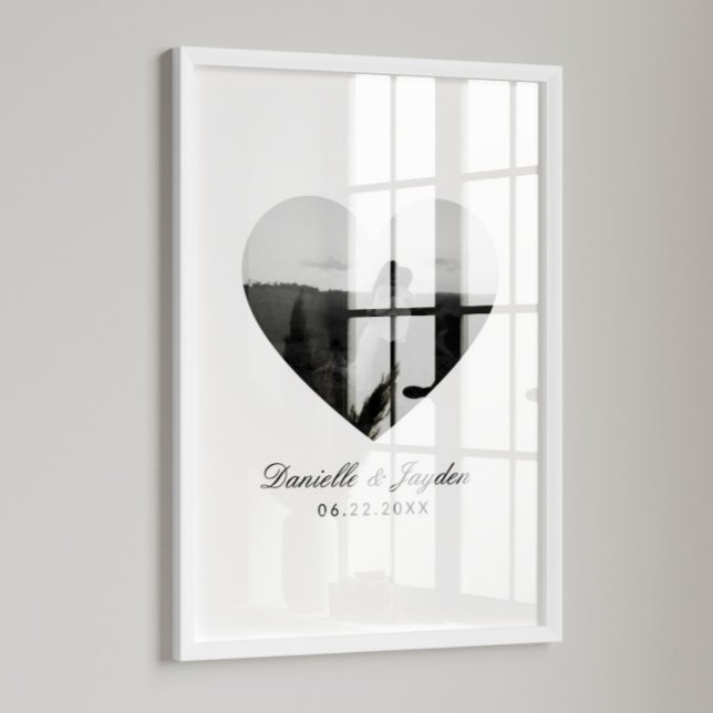 Poster Minimal Custom Heart Photo Couples (Criador carregado)