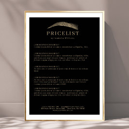 Poster Minimal Elegant Eyebrow Salon Pricelist