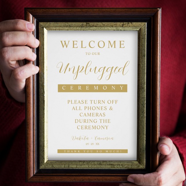 Pôster Minimal Fake Golden Effect Simple Unplugged Script (Criador carregado)