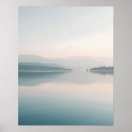 Poster Minimal Lake Reflection Wall Art