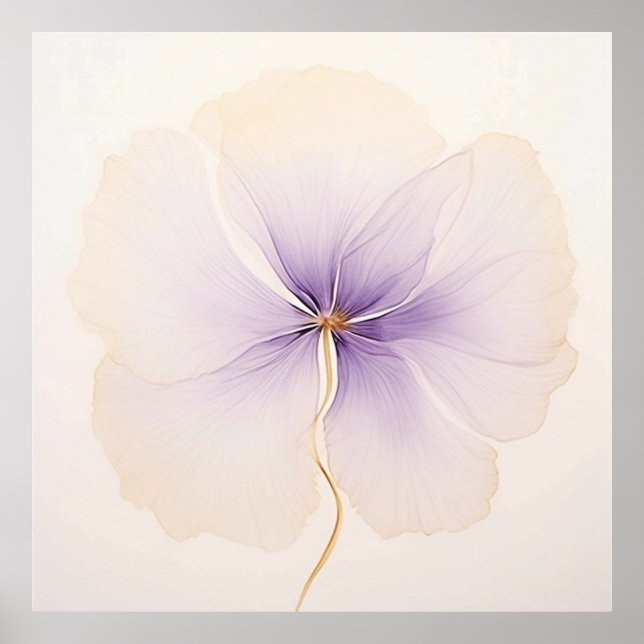 Poster Minimal Lavender Orchid Watercolor Flower (Frente)