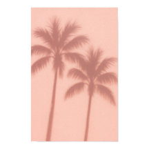 Minimal Palm Tree Shadows – Soft Coral Aesthetic