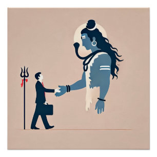 Pôster minimalism image of an ordinary person greeting go