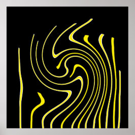 Poster Minimalismo das Linhas Amarelas Pretas abstrato