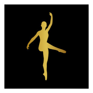Pôster Minimalismo de Pirouette Black Dance Girl