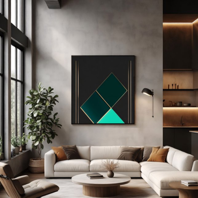 Poster Minimalismo Esmeralda e Ouro (Criador carregado)