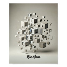 Minimalismo monocromático: Abstrato de quadrados f