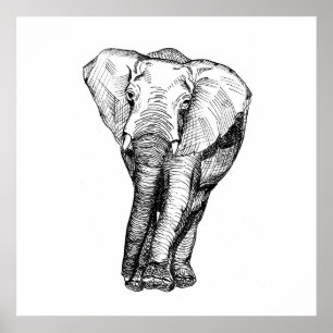 Poster Minimalismo preto e branco, animais, originais