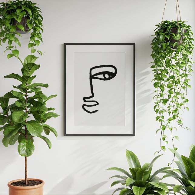 Poster Minimalist Abstract Face Line Art  (Criador carregado)