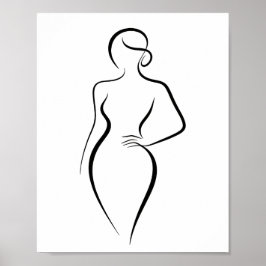 Poster Minimalist Abstract Woman Body Line Art Silhouette