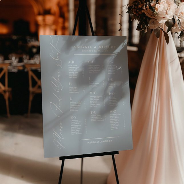 Poster Minimalist Alphabetical Wedding Seating Chart (Criador carregado)