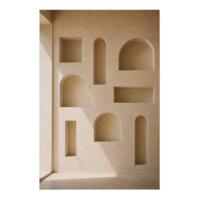 Pôster Minimalist Architectural Niches Wall Art Poster (Frente)