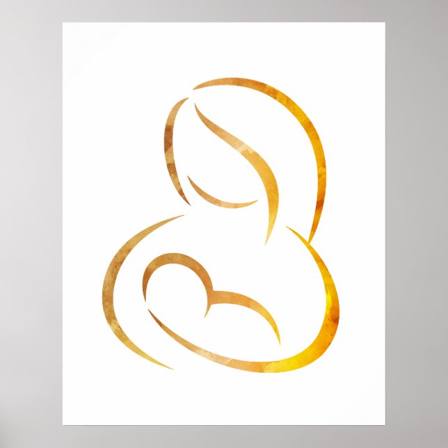 Poster Minimalist Art - Mother Breastfeeding Child (Frente)