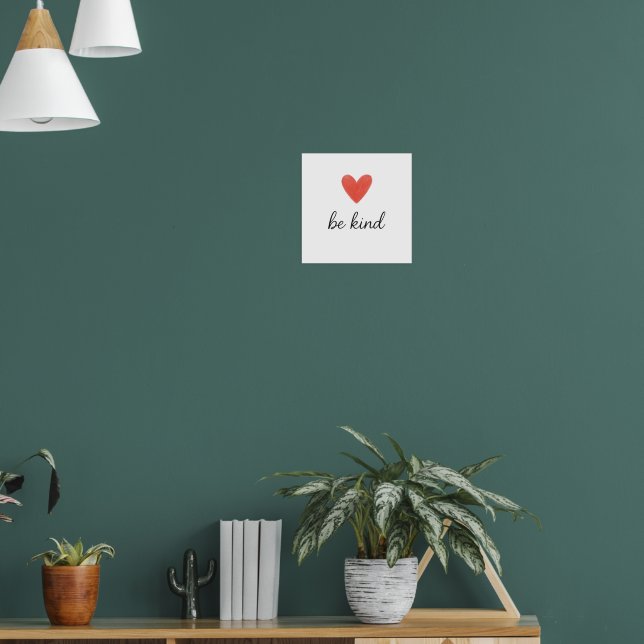 Poster Minimalist “Be Kind” Heart Art Print – Hand-Drawn  (Sala de Estar 1)