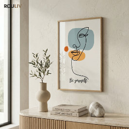 Poster Minimalist 'Be Yourself' Architectural Line Art