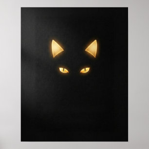 Poster Minimalist Black Cat Art Print