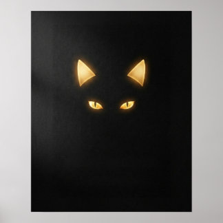 Poster Minimalist Black Cat Art Print