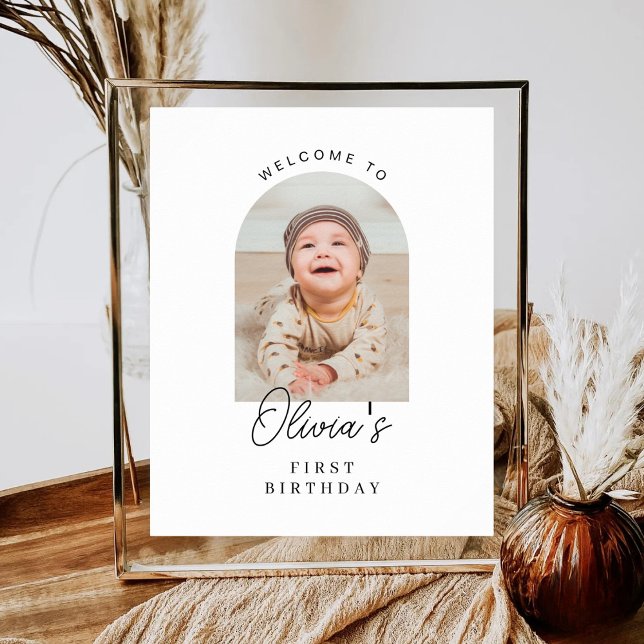 Poster Minimalist Boho Boy Girl ANY AGE Birthday Welcome (Criador carregado)