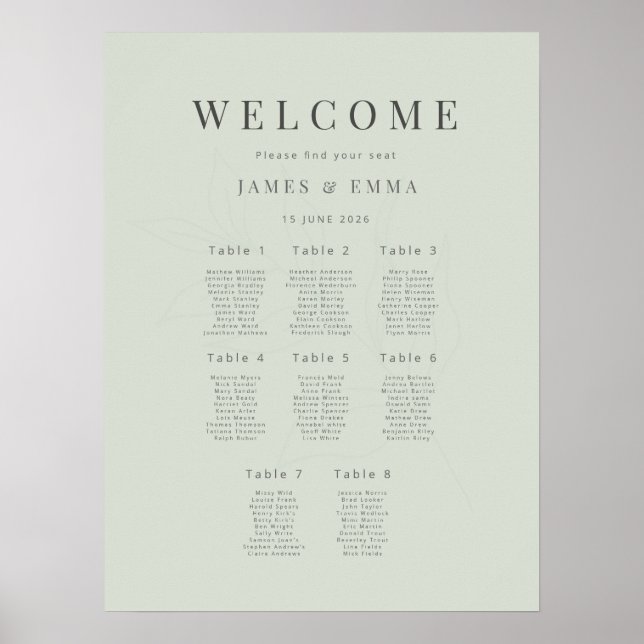 Poster Minimalist Botanical Wedding (8) Pale Sage (Frente)