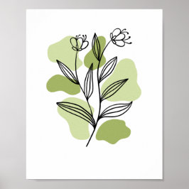 Poster Minimalist Botanical Wildflowers Line Art 