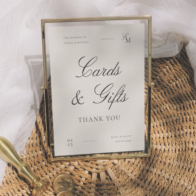 Poster Minimalist Cards & Gifts Editorial Wedding Sign (Criador carregado)