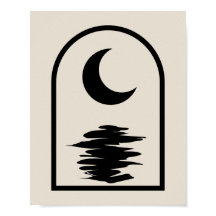 Minimalist Celestial Moon and Water