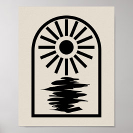 Poster Minimalist Celestial Sun and water