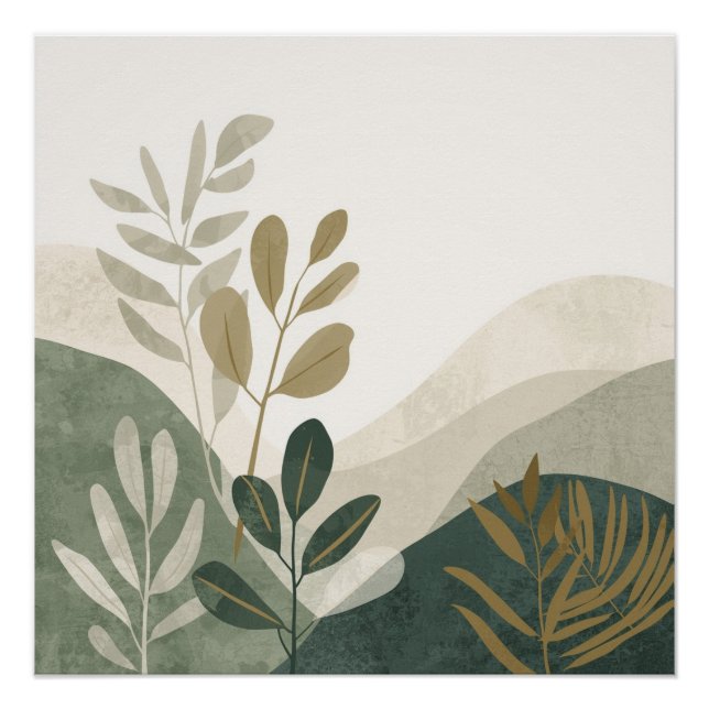 Pôster Minimalist Eco Nature Wall Art Poster Print (Frente)