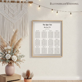 Poster Minimalist Elegant ABC Typography Seating Plan