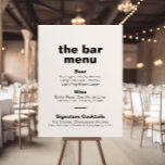 Poster Minimalist Elegant Formal Wedding Bar Menu   Poste<br><div class="desc">This minimalist elegant formal wedding bar menu poster is perfect for a rustic wedding. The design features a beautiful font to embellish your event.</div>