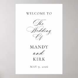 Poster Minimalist Elegant Wedding Welcome Sign | Modern 