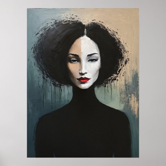 Poster Minimalist Feminine Portrait Painting (Frente)