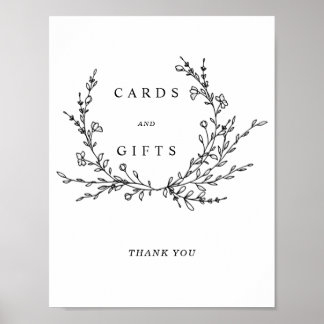Poster Minimalist Floral Line Art Cards & Gifts Sign