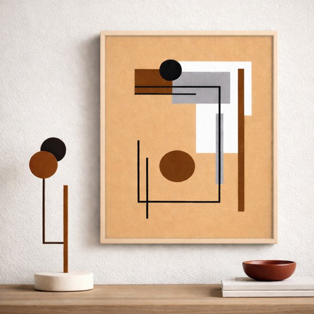 Poster Minimalist Geometric Balance in Neutral Tones (Criador carregado)