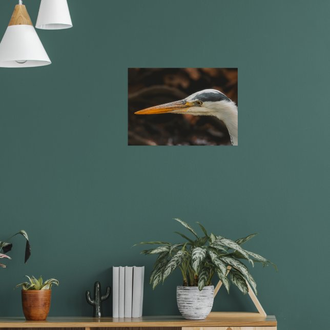 Poster Minimalist Grey Heron Profile Fine Art Print (Sala de Estar 1)