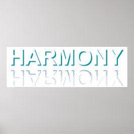 Poster Minimalist HARMONY Text Water Reflection & Shadow