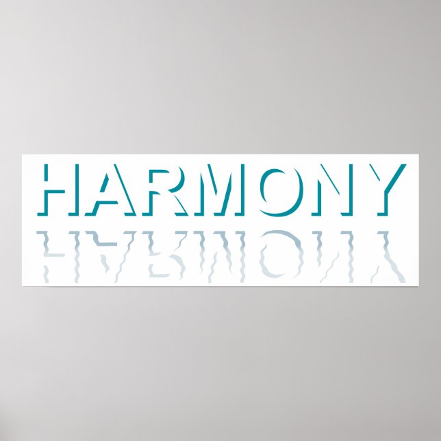 Poster Minimalist HARMONY Text Water Reflection & Shadow  (Frente)
