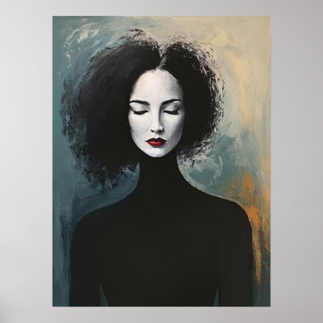 Poster Minimalist Lady Portrait Canvas Art (Frente)