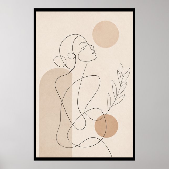 Poster Minimalist Line Art Woman (Frente)