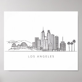 Poster Minimalist Los Angeles Skyline Illustration