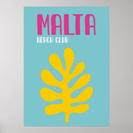 Poster Minimalist Malta Coastal Decor