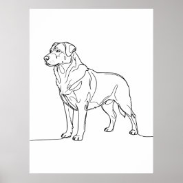 Poster Minimalist Modern Dog Line Art Drawing