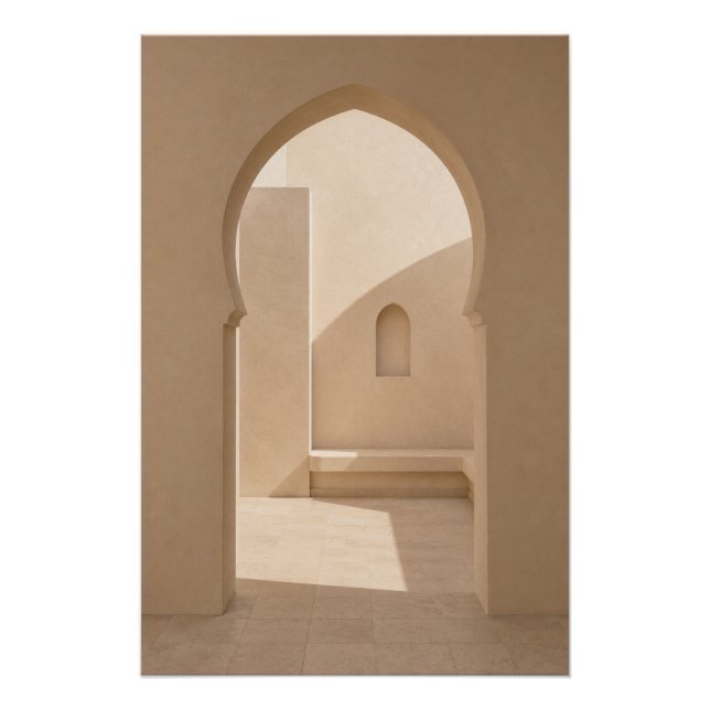 Pôster Minimalist Moroccan Patio Wall Art Poster (Frente)
