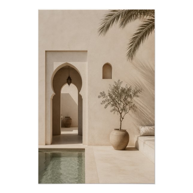 Pôster Minimalist Moroccan Riad Poster (Frente)